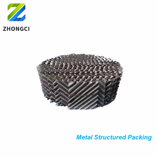 Embalaje estructurado de placa corrugada perforada de metal SS304 SS316L para fabricante de torres químicas